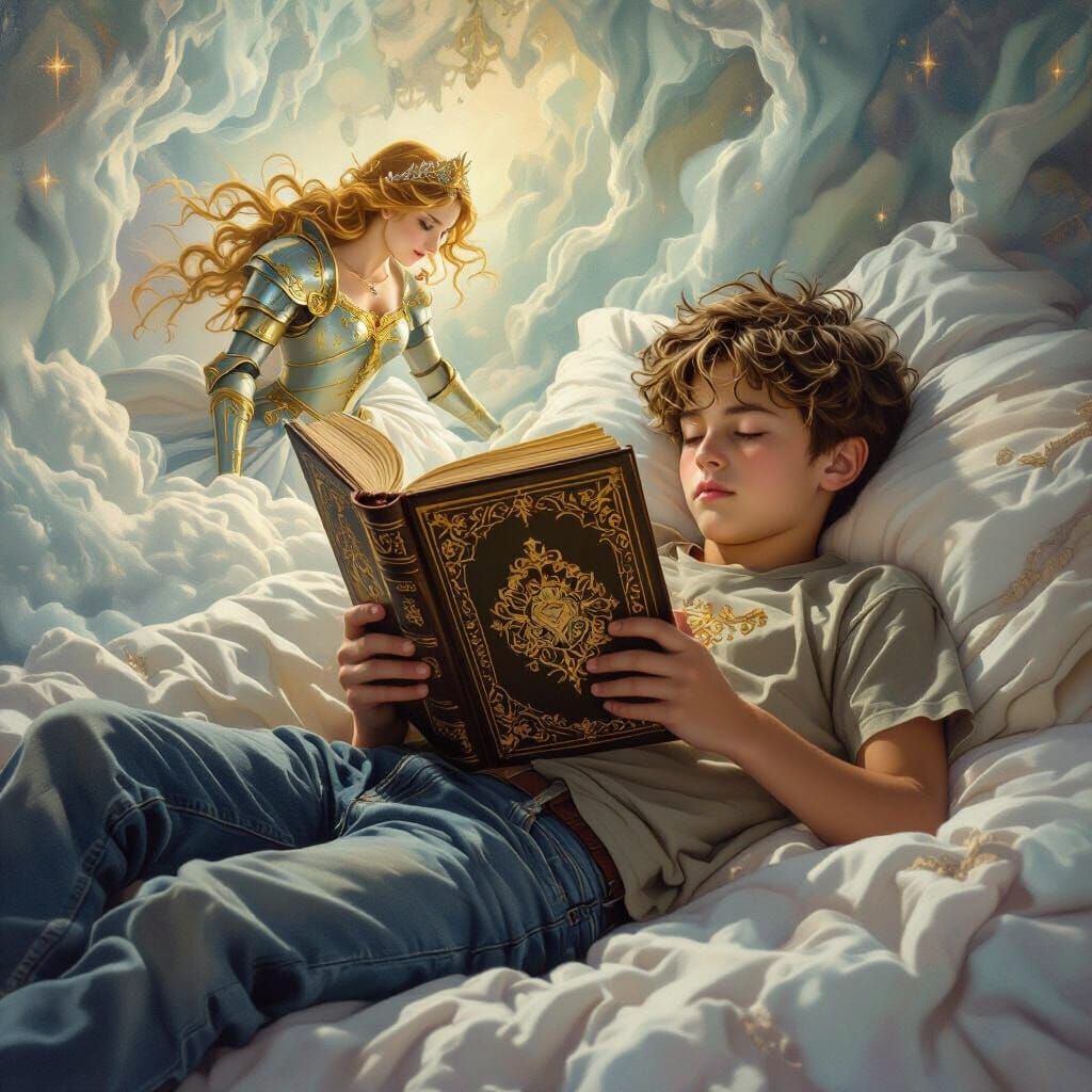 Boy's Dream: Knight Rescues Princess in Fantasy
