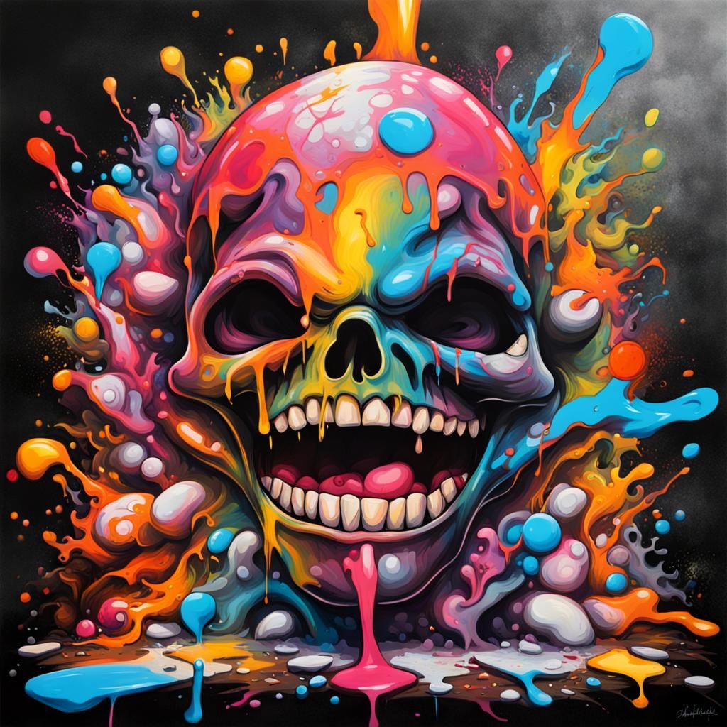 Graffiti Countdown to Midnight in Splash Art Style