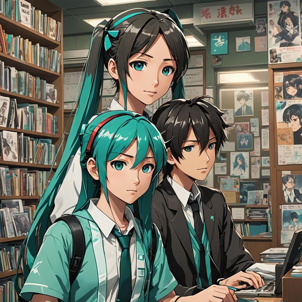 Hatsune Miku Album Cover in Anime Style