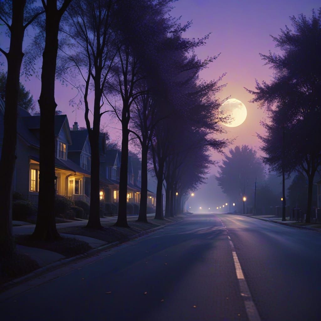 Full Moon Rises: Dreamy Impressionist Film Still