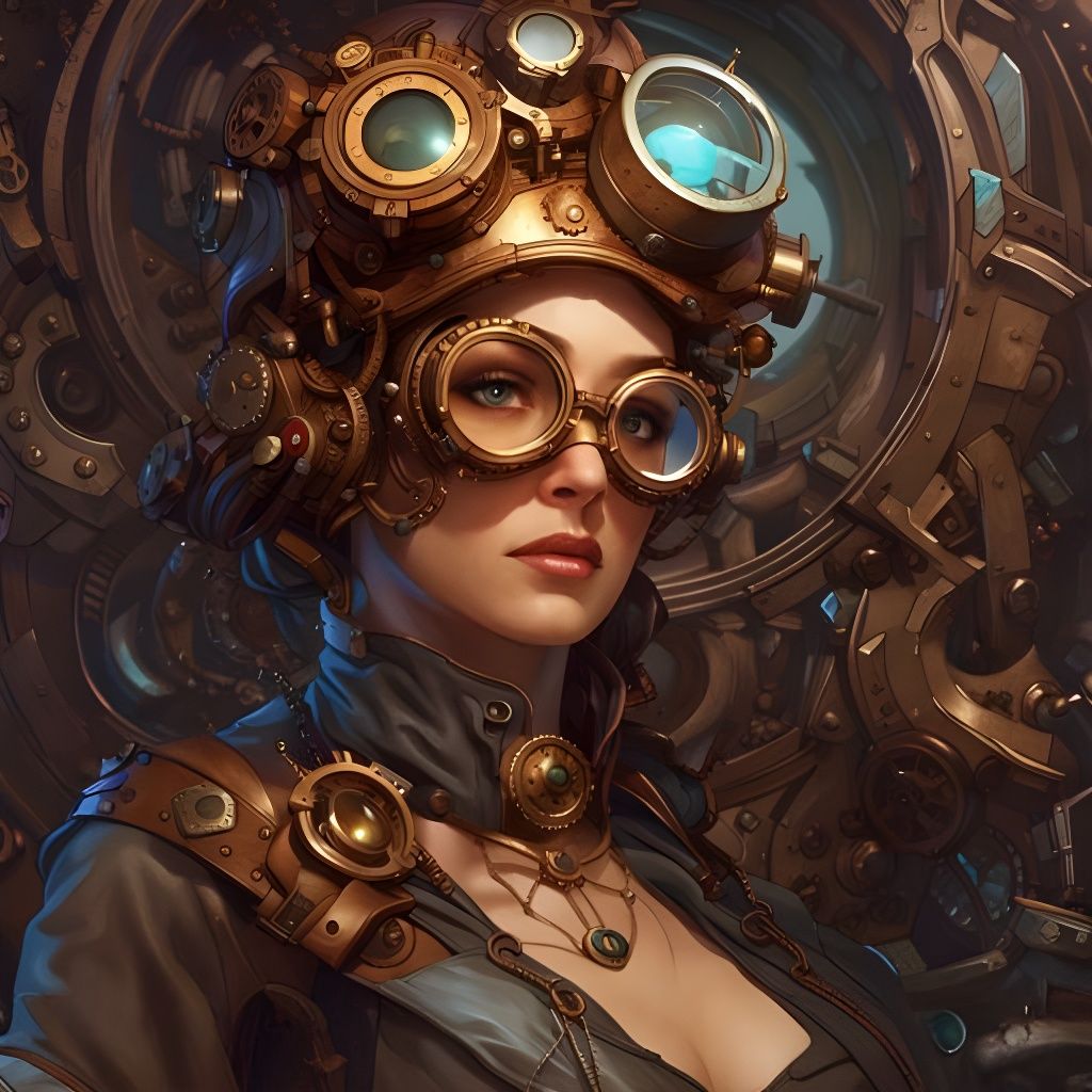 Elaborate Steampunk Eyewear Illustration