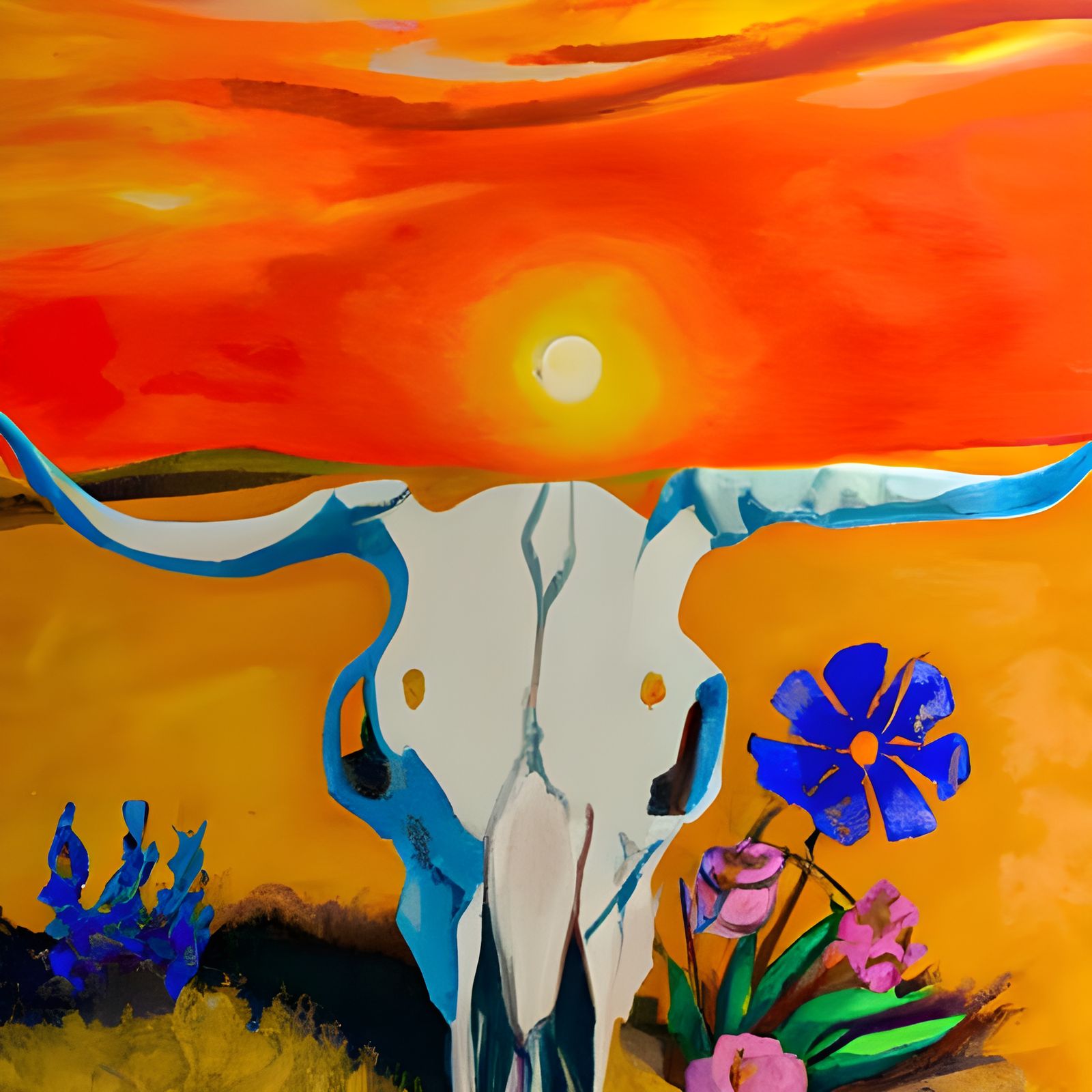 Sunset in the New Mexico Desert (Homage to Georgia O’Keeffe)...