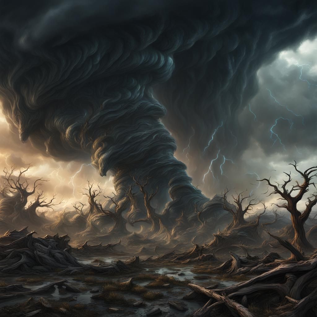 Tornado Elemental: Detailed Fantasy Concept Art