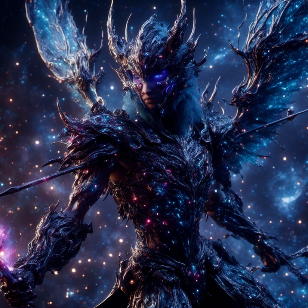 Dark Elf Warrior in Fantasy Battle