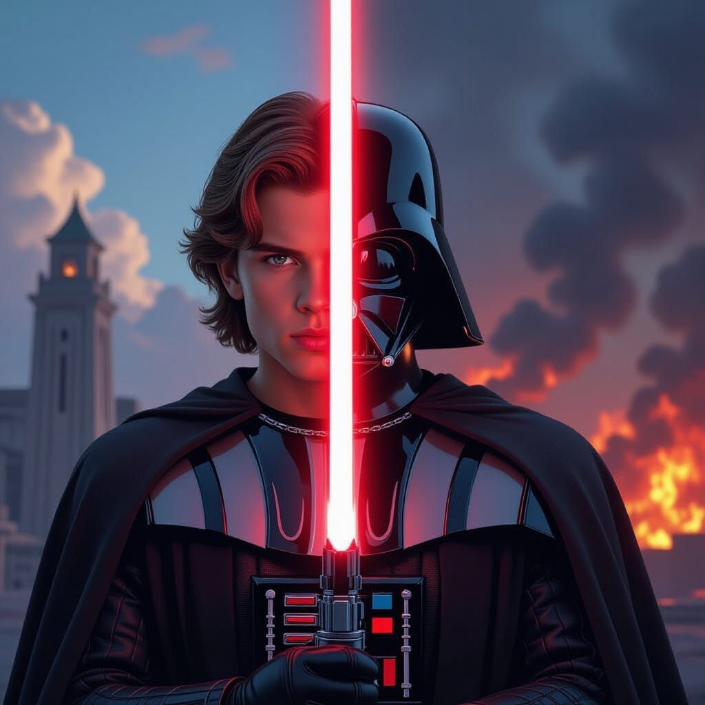 Darth Vader Split-Poster: Light vs Darkness