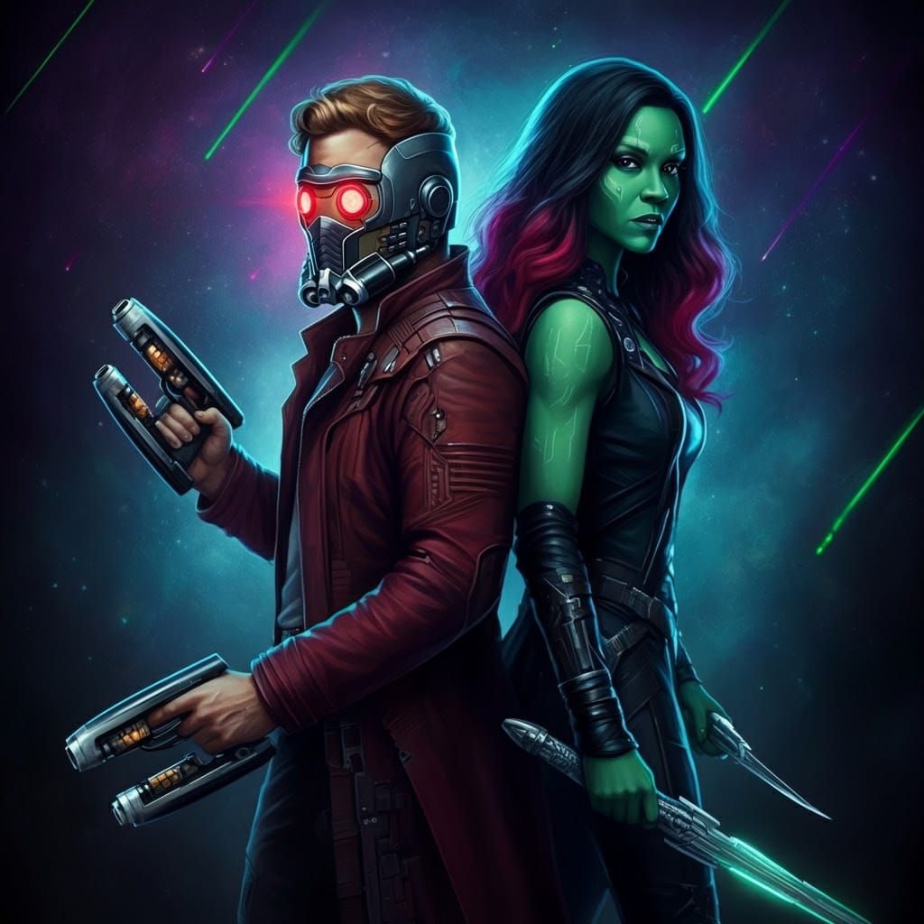 Star-Lord and Gamora: Tense Guardians of the Galaxy