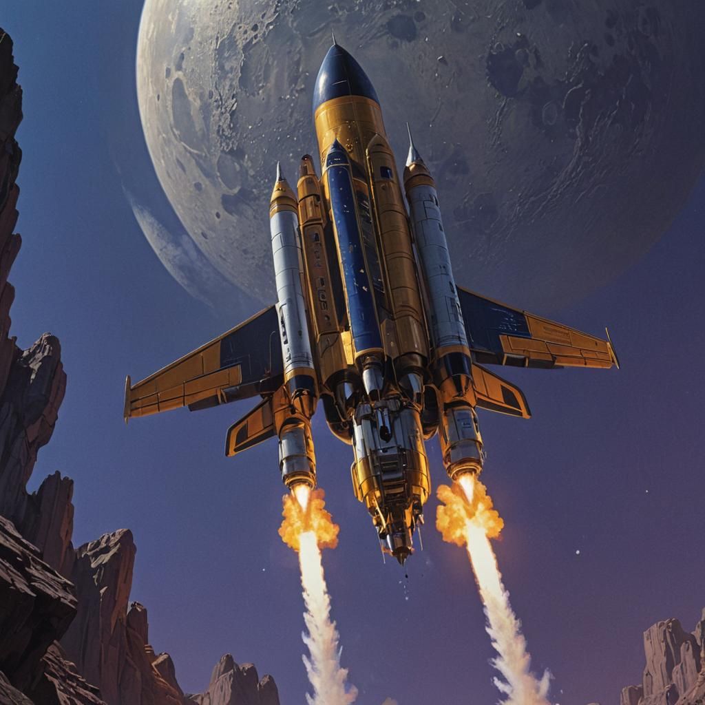 Gold Rocket Blasts Off to the Moon