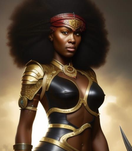 Stunning African Warrior Portrait in Hyperdetailed Style