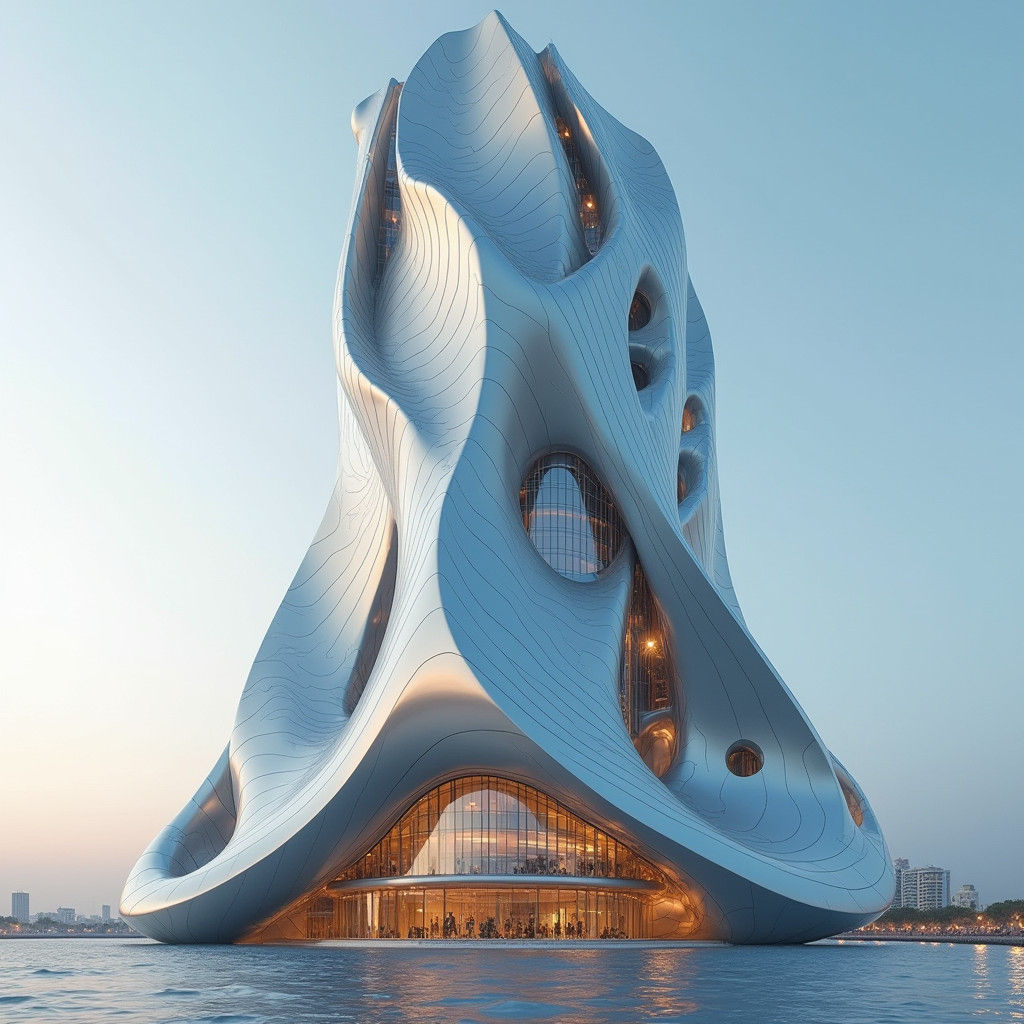 Futuristic Liquid Skyscraper Inspired by Organic Design