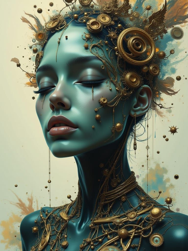 Alien Vogue Portrait: Hyperdetailed Concept Art