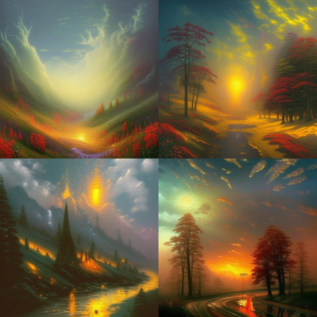 Fiery Arms Reach to Sky in Ethereal Fantasy