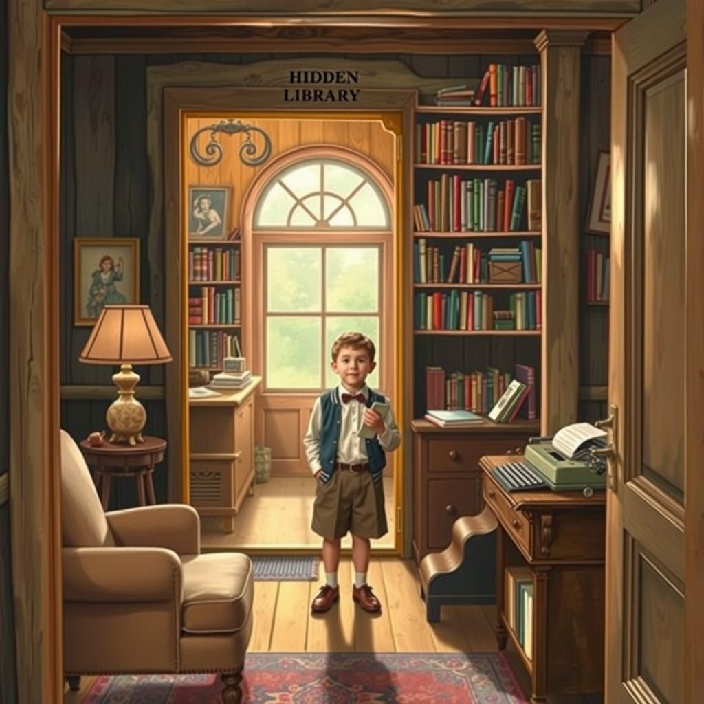 Hidden Library Discovery in Norman Rockwell Style