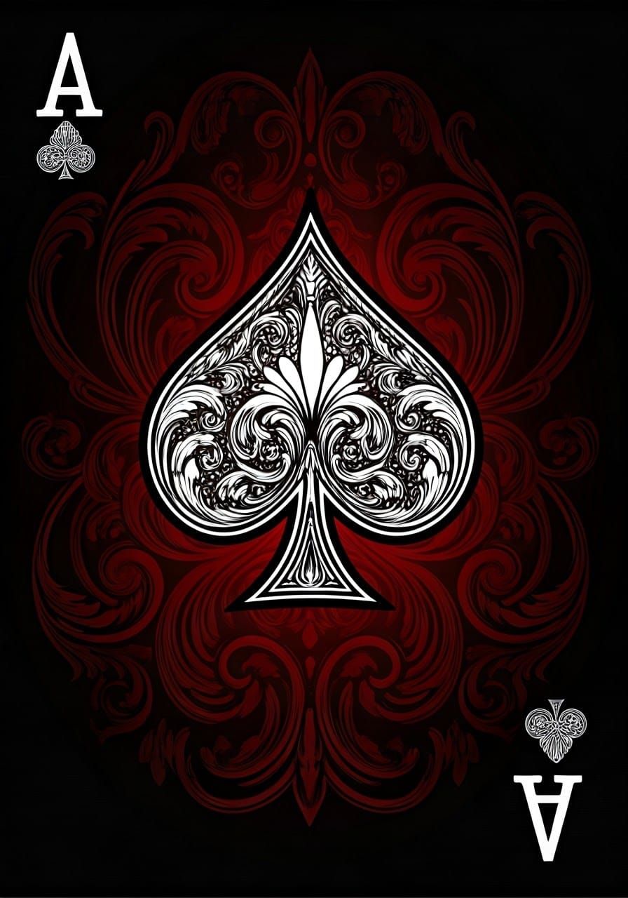 Elegant Ace of Spades in Baroque Style
