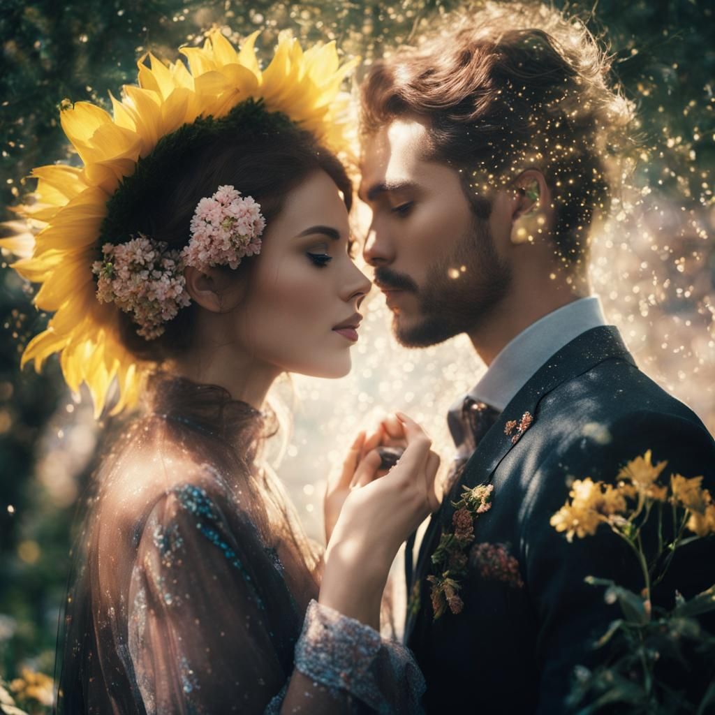 Romantic Couple in High-Resolution Photographic Portrait