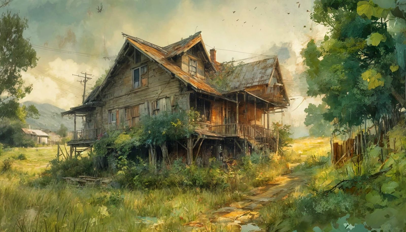 Peaceful Storm: Summer Rain in the Countryside