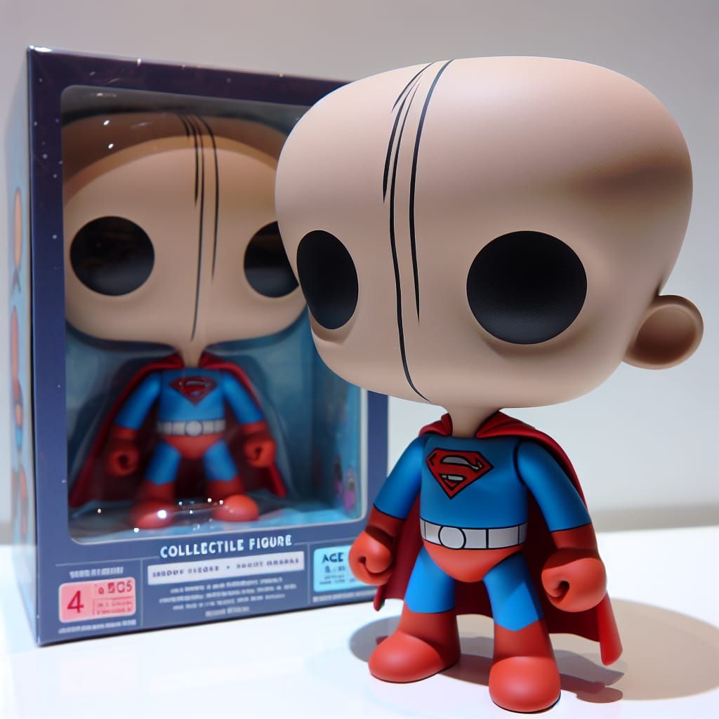 Stylized Vinyl Superhero Figure in Display Box