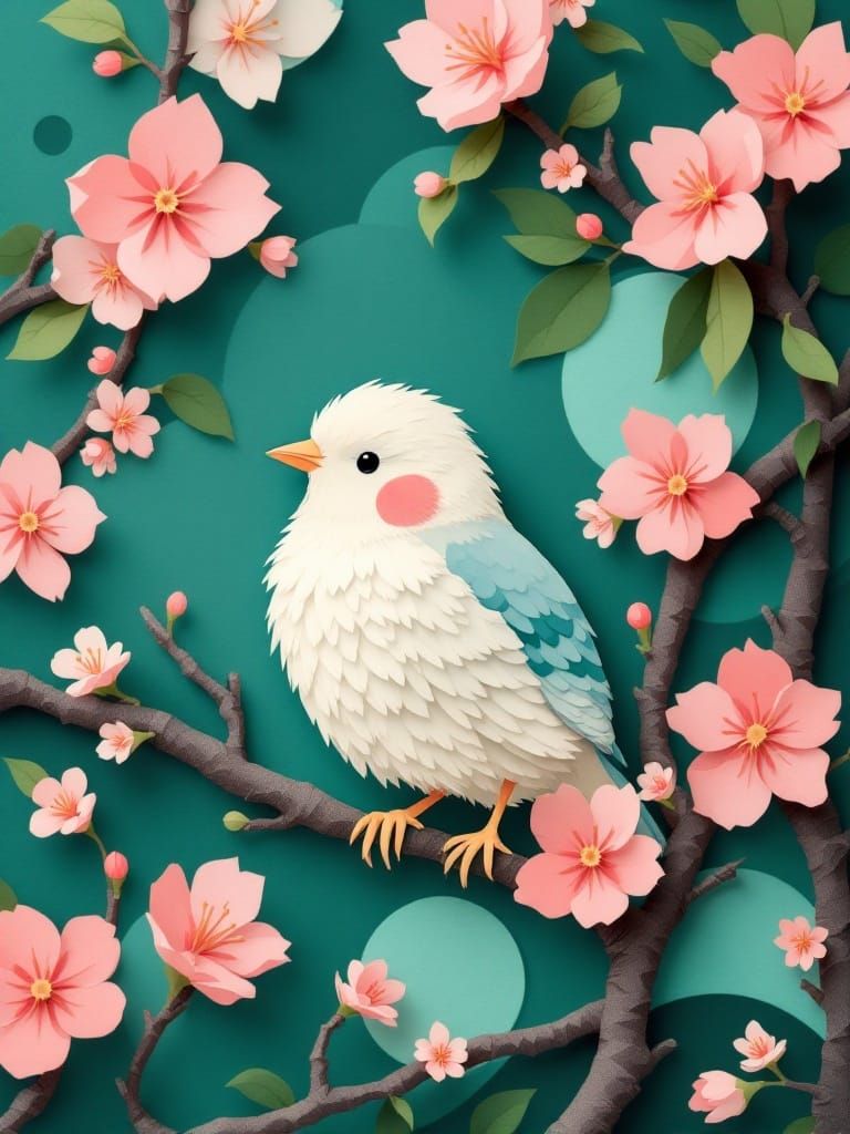 Handcrafted Paper Collage in Vibrant Colors