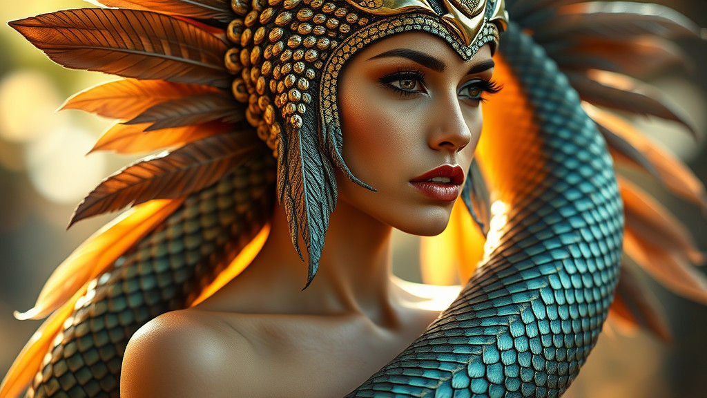 Majestic Serpent Goddess in Photorealistic Style