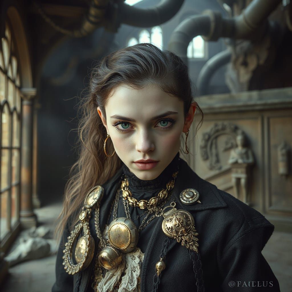 Ethereal Vampire in Gothic Cathedral