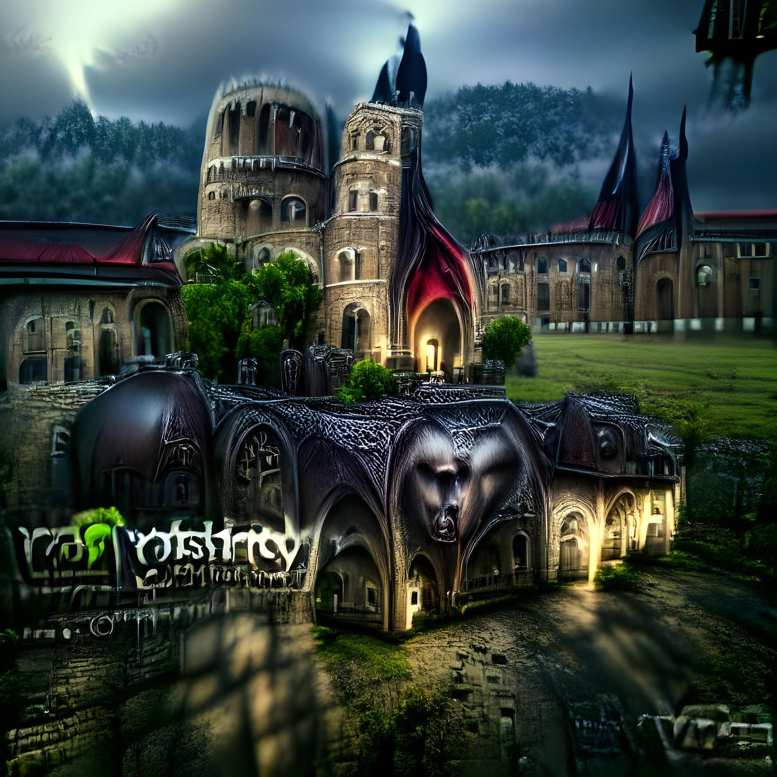 Gothic Monestary, Dark Fantasy, HDR, VRay