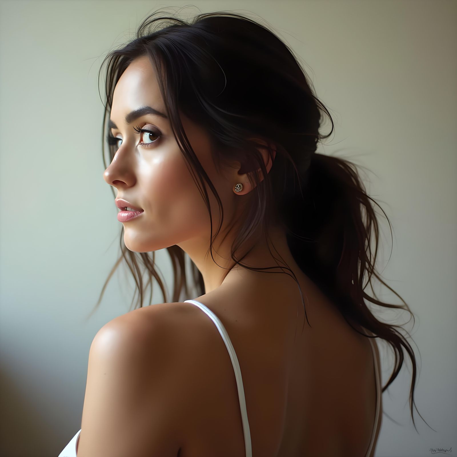 Elegant Portrait of a Woman From Behind