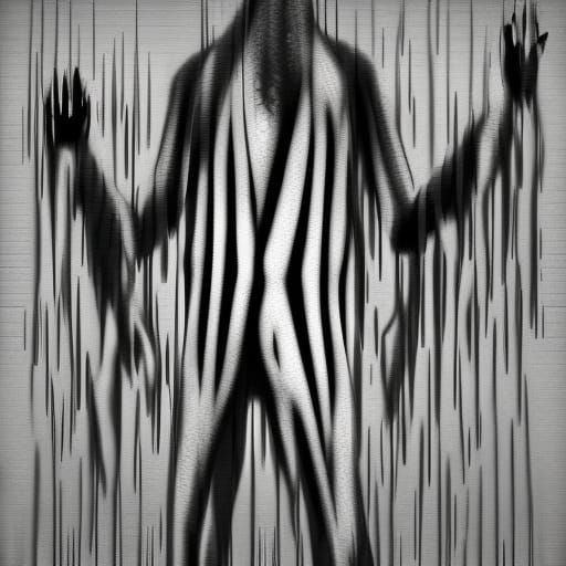 Disturbing Shadow Creature in Manga Horror Style