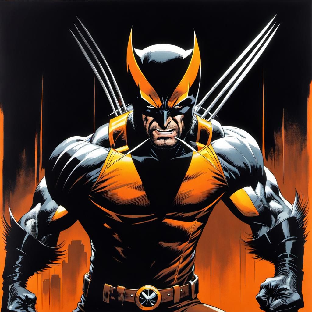 Grimdark Wolverine in Comic Noir Expressionism