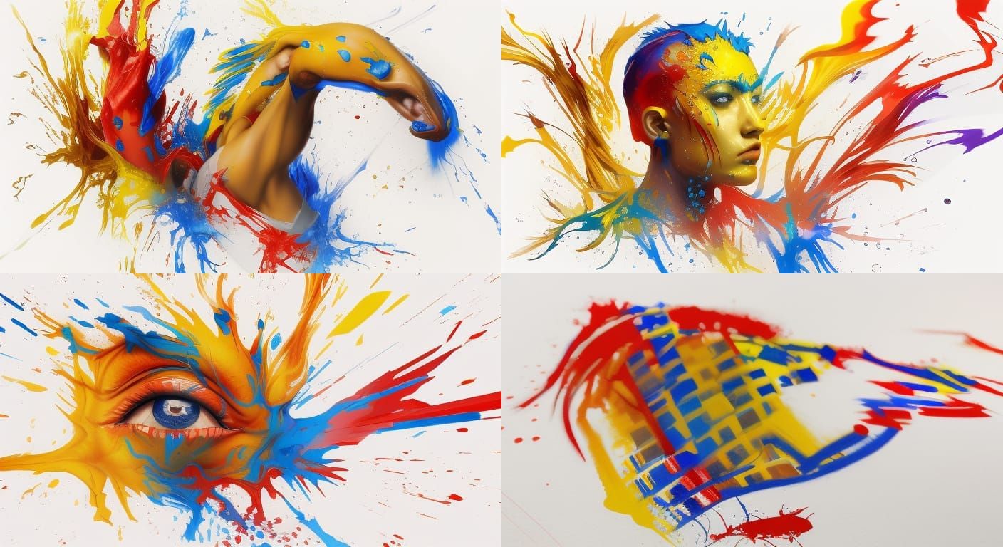 Colombian Flag Hyperrealistic Splash Art