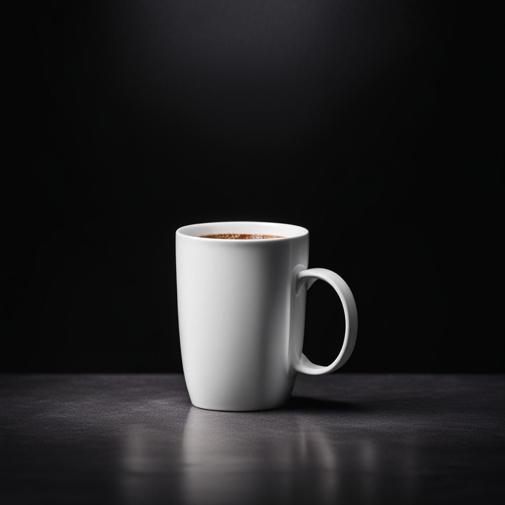 Minimalist White Coffee Mug Still Life