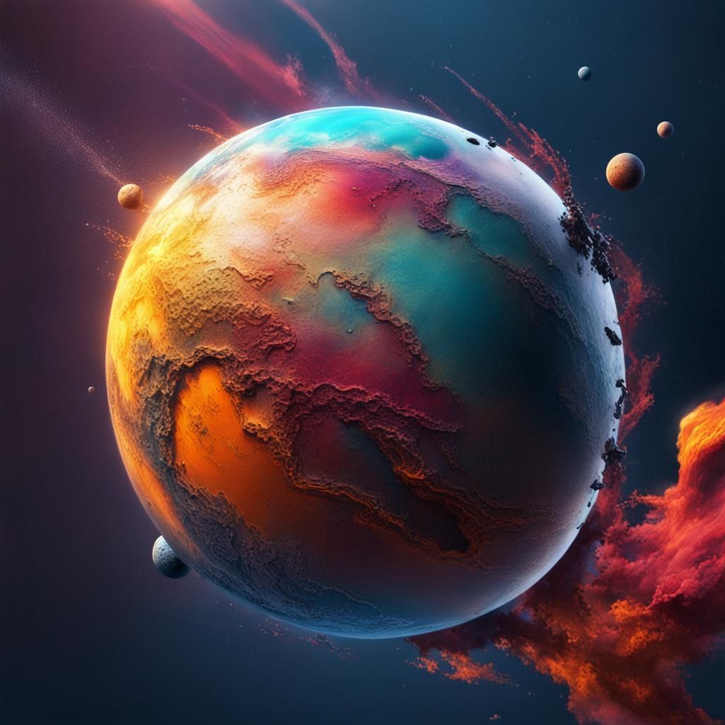 Fascinating Planet in Space: Hyperrealistic Concept Art