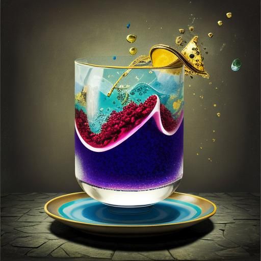 Surreal Love Potion in Dali-esque Newspaper Collage