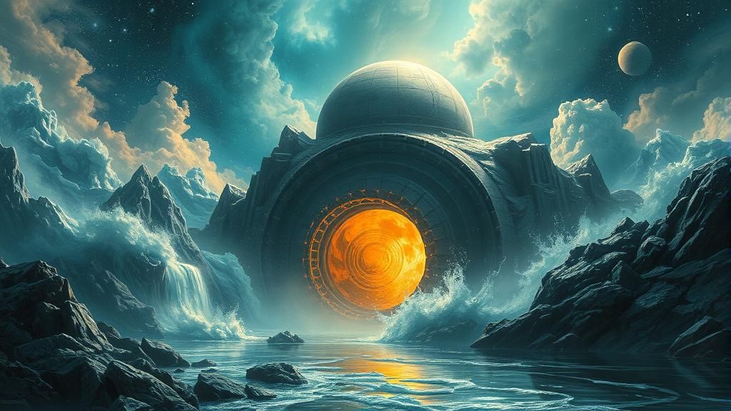 Elaborate Futuristic Impressionism Cosmic Painting