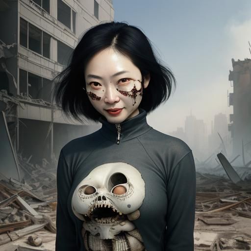 Apocalyptic College Portrait Inspired by Studio Ghibli