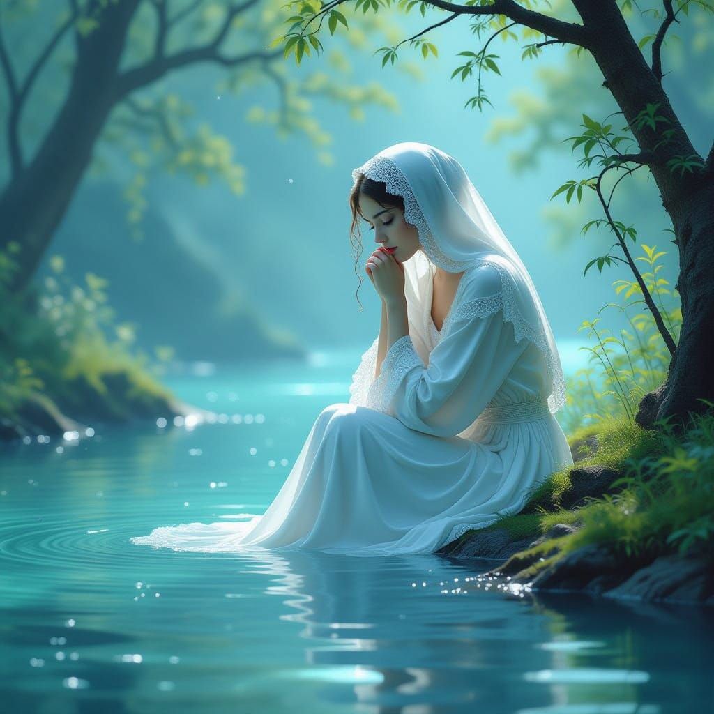 Ethereal Sister Lost in Nature's Serenity