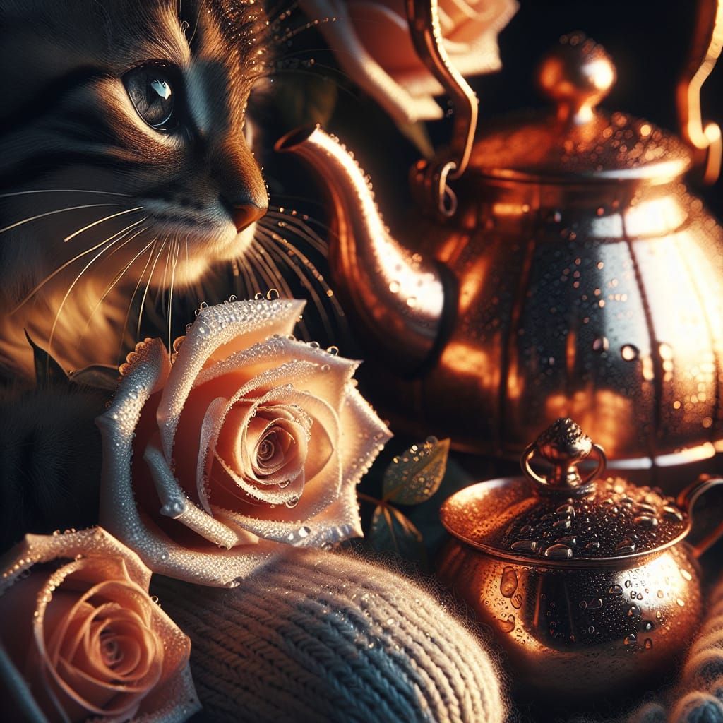 Hyperrealistic Roses, Kittens, Kettles, and Mittens