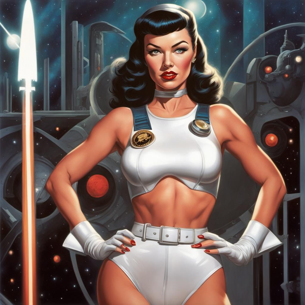 Retro Sci-Fi Girl in Dave Stevens Style