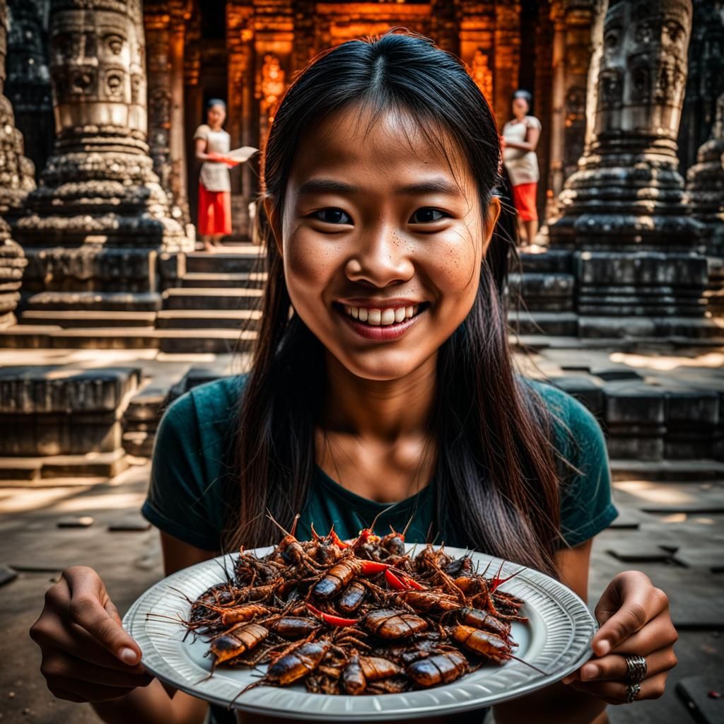 Cambodia: Taste Fried Cockroaches