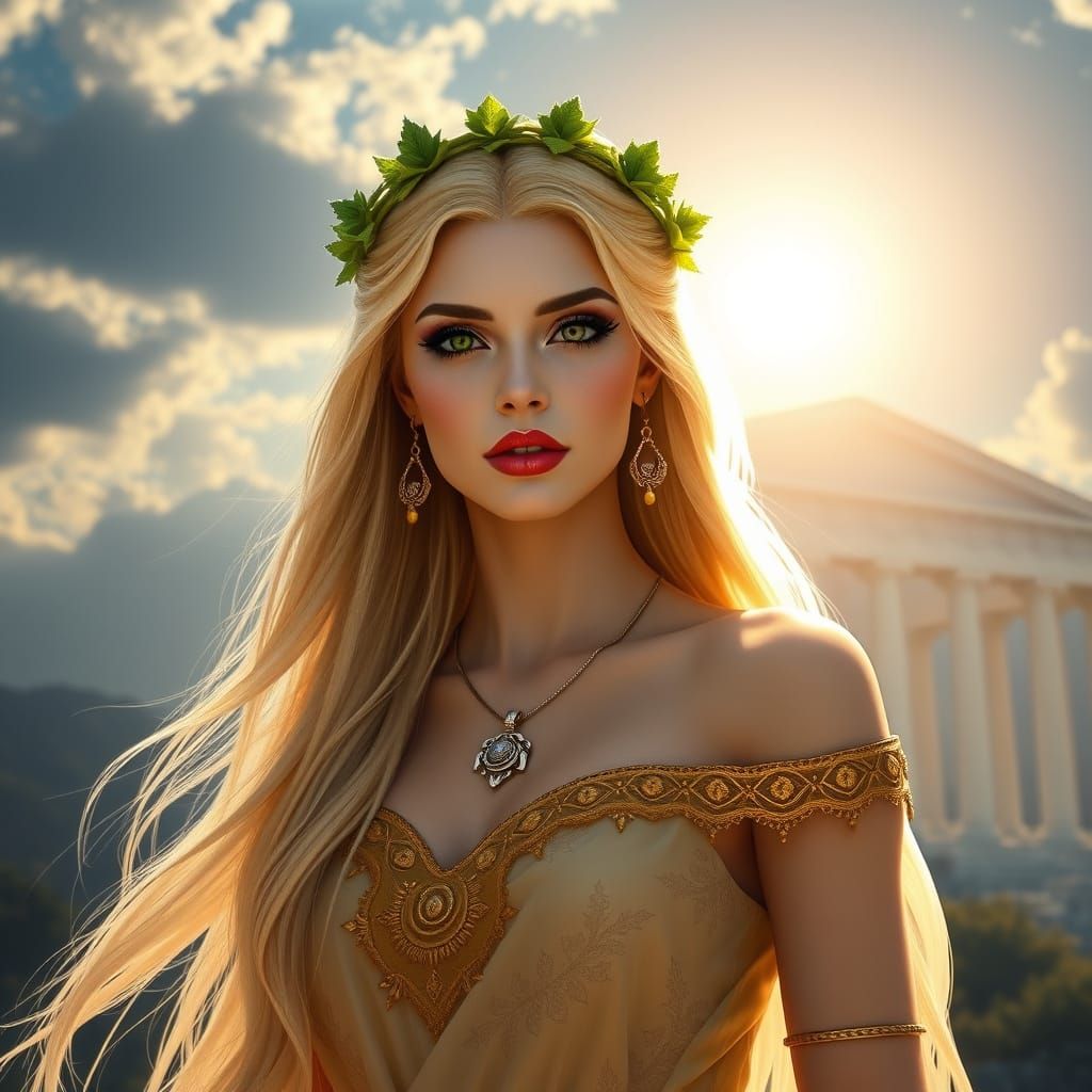 Ethereal Goddess in Golden Splendor