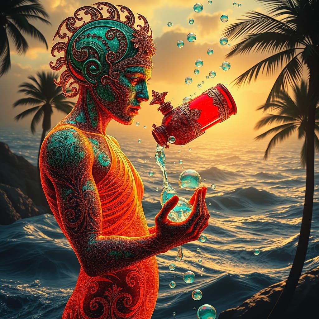 Epic Cinematic Maximalist Digital Painting of a Human Figure...