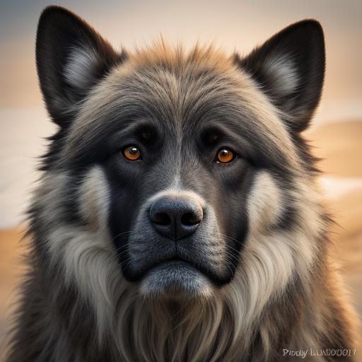 Majestic Do-Khyi Dog Portrait in Tibetan Landscape