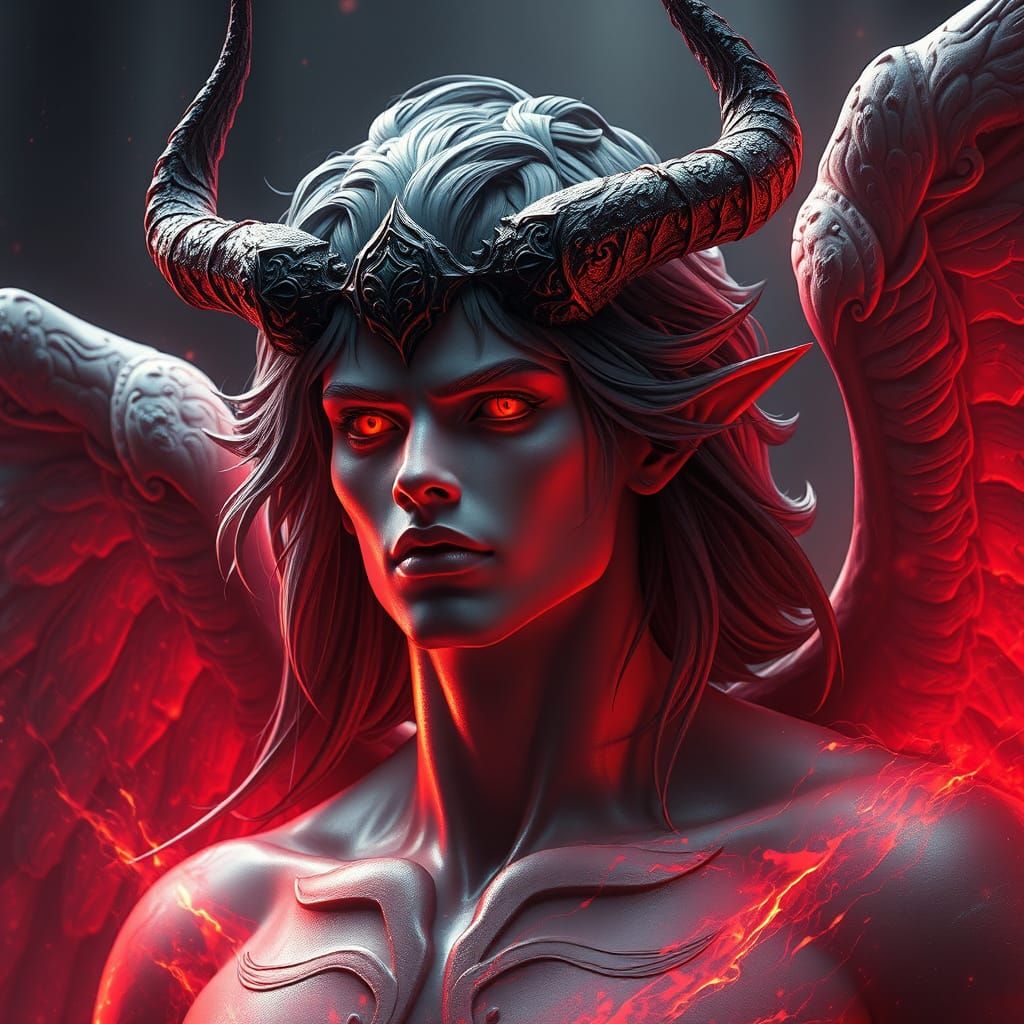 Surreal Fallen Angel Concept Art in Triadic Colors