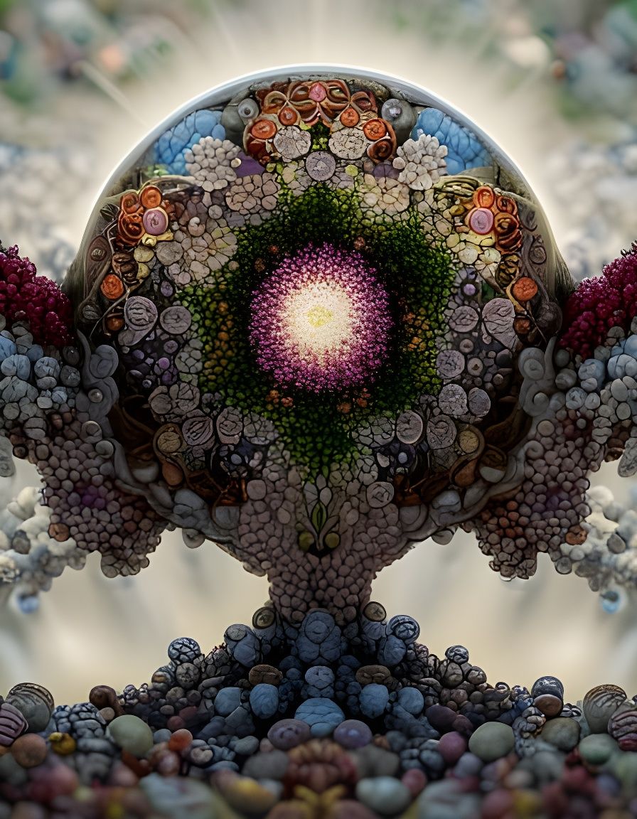 Floral Kaleidoscope in Overhead Shot, Dynamic Lighting