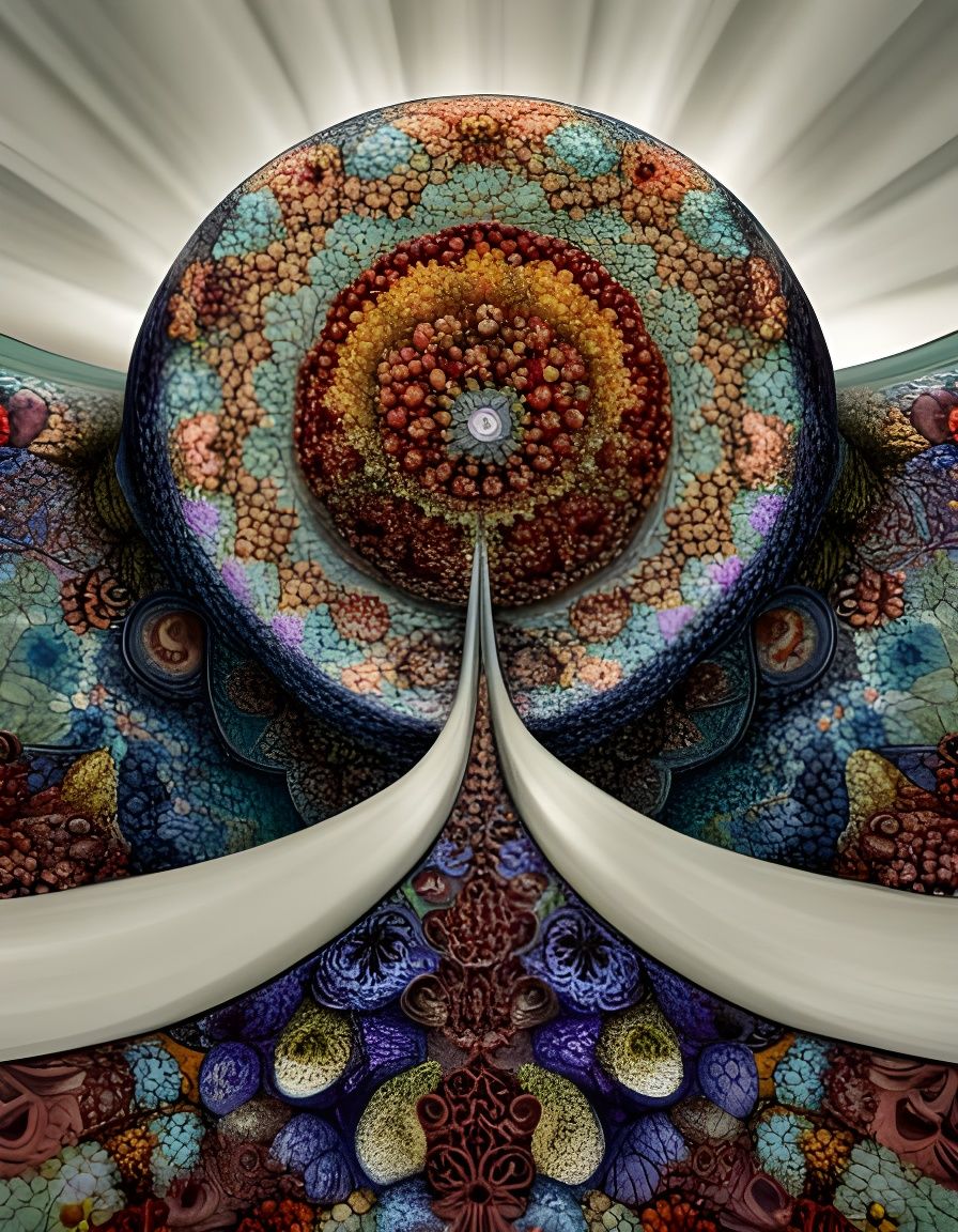 Floral Kaleidoscope in Gemstone Style, Overhead Shot