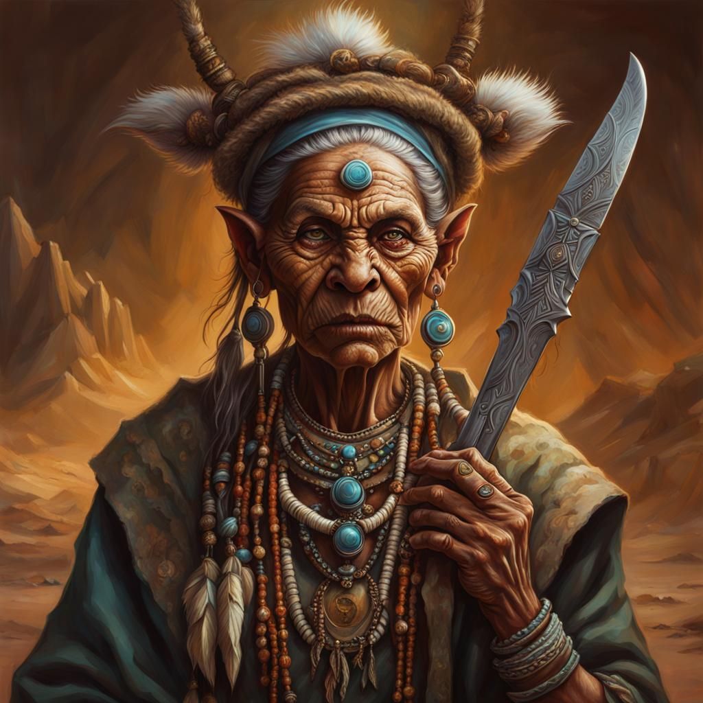 Goblin Shaman Portrait in Hyperrealism