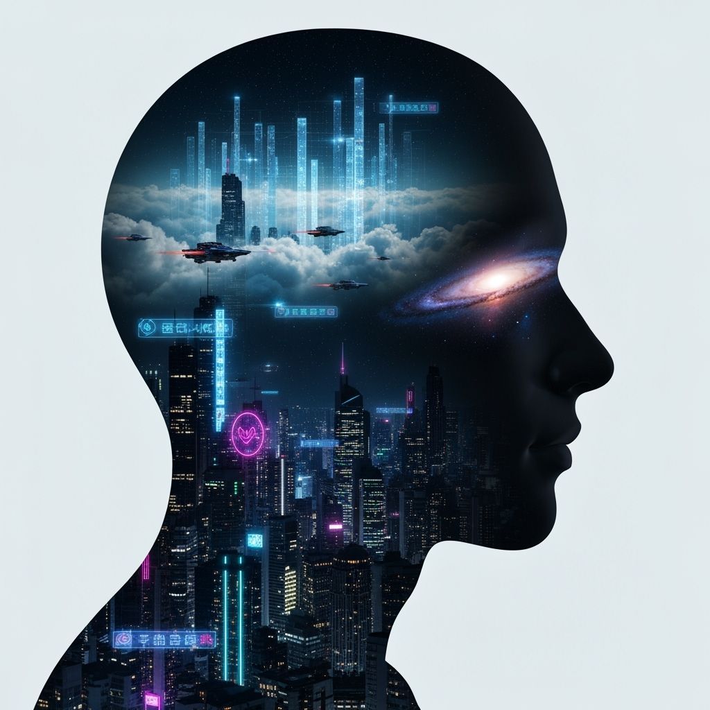 Android Silhouette Reveals Futuristic Cityscape