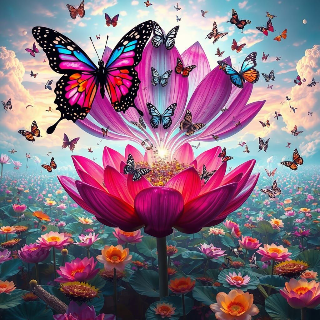 Dreamlike Realm of Iridescent Wonders