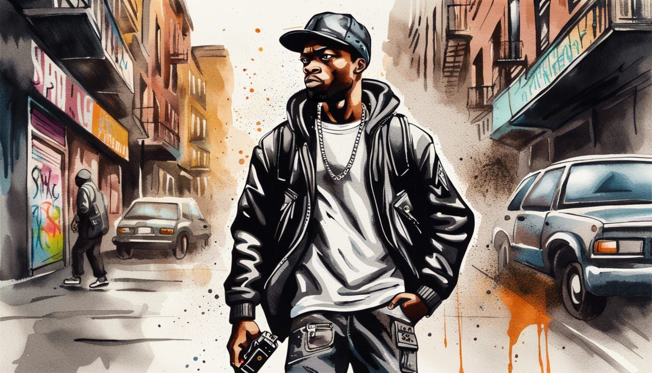 Black Thug in Harlem: Pop Art Graffiti Scene