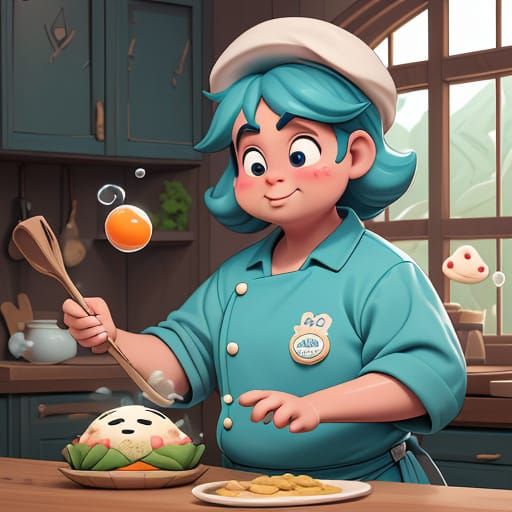 Whimsical Kitchen Adventure in Crayon Shin-chan's Style