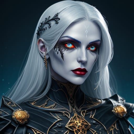 Stunning Cyberpunk Lady in Gothic Setting