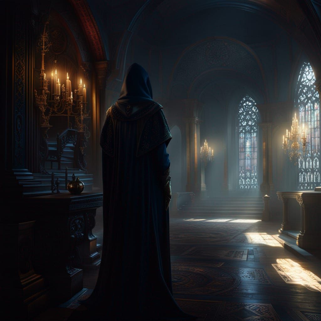 Shadowy Figure in Dark Fantasy Style